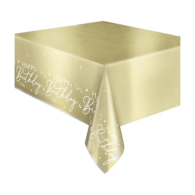 Happy Birthday Gold Foil Table Cover