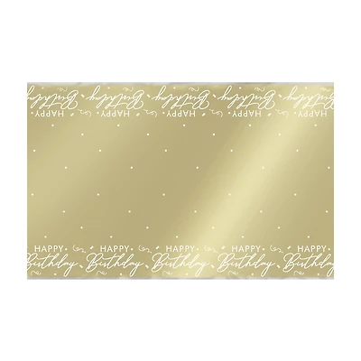 Happy Birthday Gold Foil Table Cover