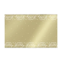 Happy Birthday Gold Foil Table Cover