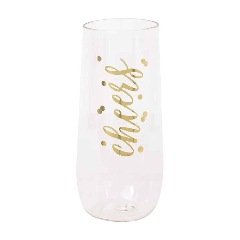 'Cheers' Stemless Plastic Champagne Flute, 9 oz