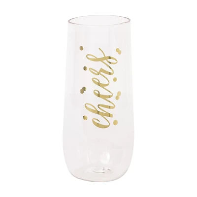 'Cheers' Stemless Plastic Champagne Flute, 9 oz
