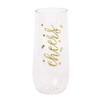 'Cheers' Stemless Plastic Champagne Flute, 9 oz