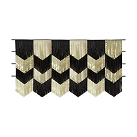 Scalloped Foil Gold & Black Fringed Garland Backdrop Kit, 4 Count