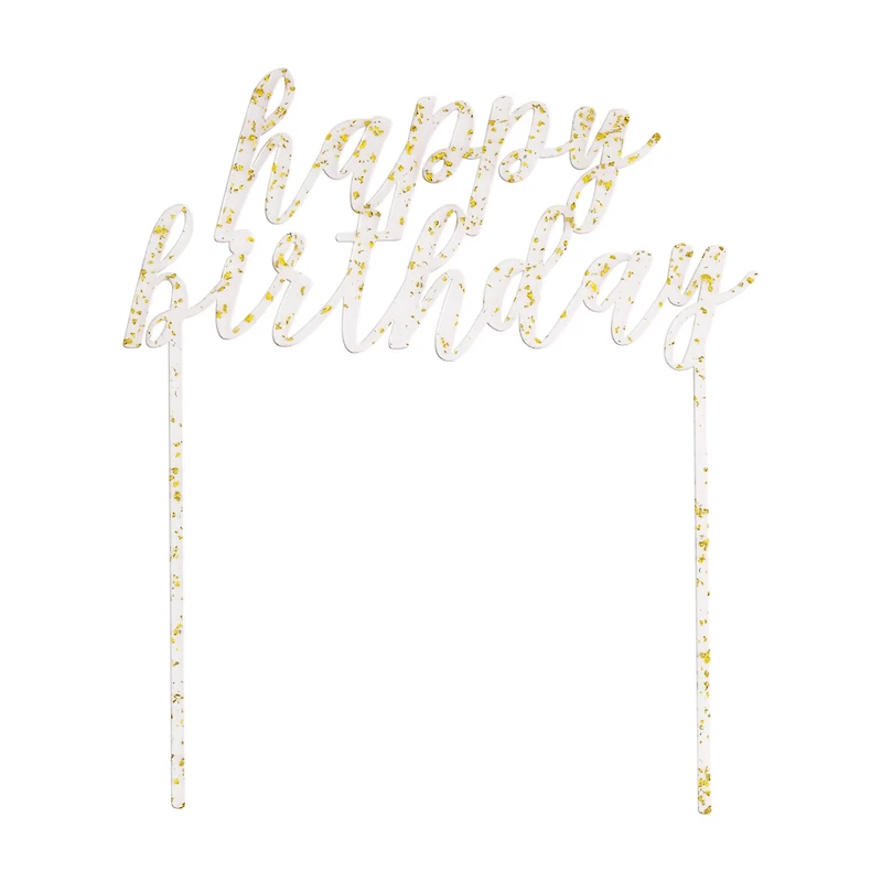Happy Birthday Gold Cake Topper