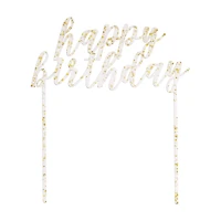 Happy Birthday Gold Cake Topper