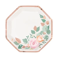 Pink Blooms Party Plates, 8 ct, 9.25 in