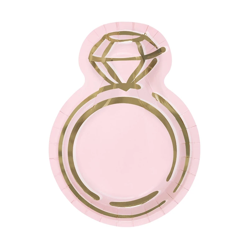 Diamond Ring Bachelorette Party Plates, 8 ct, 9.25 in