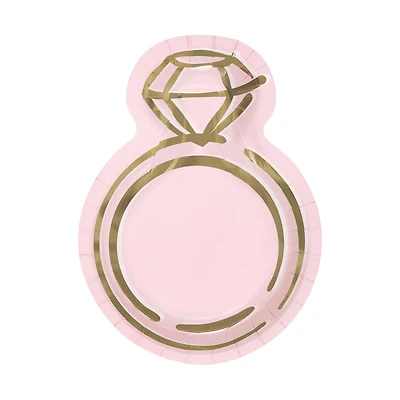 Diamond Ring Bachelorette Party Plates, 8 ct, 9.25 in