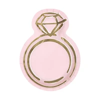 Diamond Ring Bachelorette Party Plates, 8 ct, 9.25 in