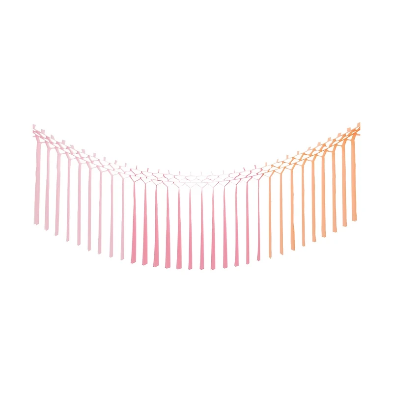 Peach, Pink & Light Pink Macrame Garland, 6 ft