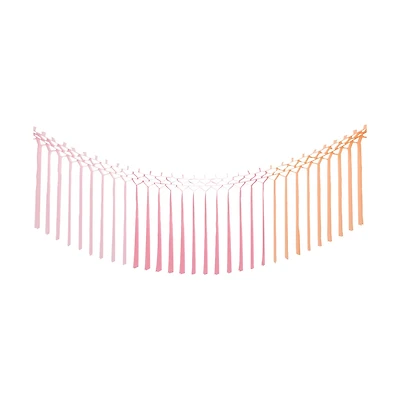 Peach, Pink & Light Pink Macrame Garland, 6 ft