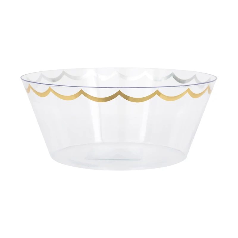 Foil Gold Stamped Plastic Serving Bowl, 10 in