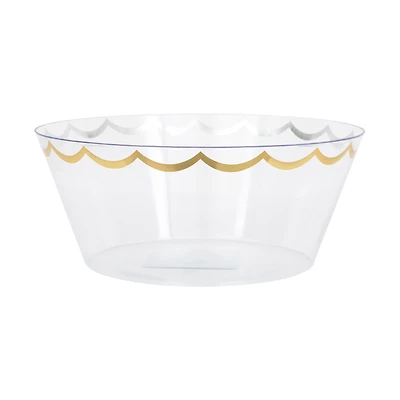 Foil Gold Stamped Plastic Serving Bowl, 10 in