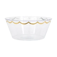 Foil Gold Stamped Plastic Serving Bowl, 10 in
