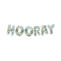 Clear Confetti 'Hooray' Balloon Banner Kit
