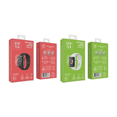 Gentek Smart Watch Screen Protector Tempered Glass, Assorted