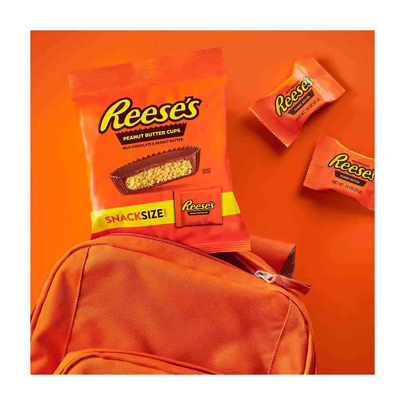 Reese's Milk Chocolate & Peanut Butter Snack Size Cups Candy, 4.4 oz