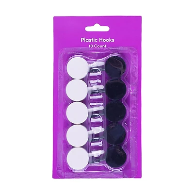 Round Plastic Hooks, 10 ct