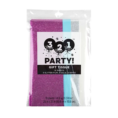 321 Party! Purple Glitter Gift Tissue Paper