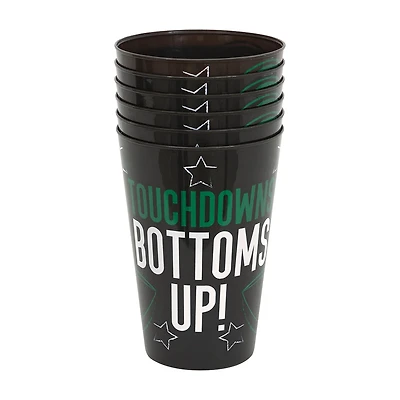 'Touchdowns Bottoms Up' Kickoff Football Plastic Cups, 6 Count