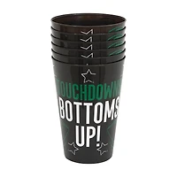 'Touchdowns Bottoms Up' Kickoff Football Plastic Cups, 6 Count