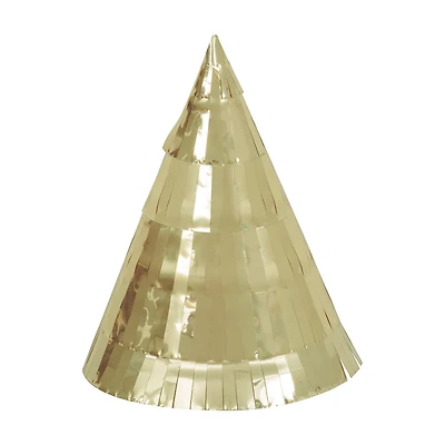 Unique Party! Mini Gold Foil Fringe Party Hats, 4 ct