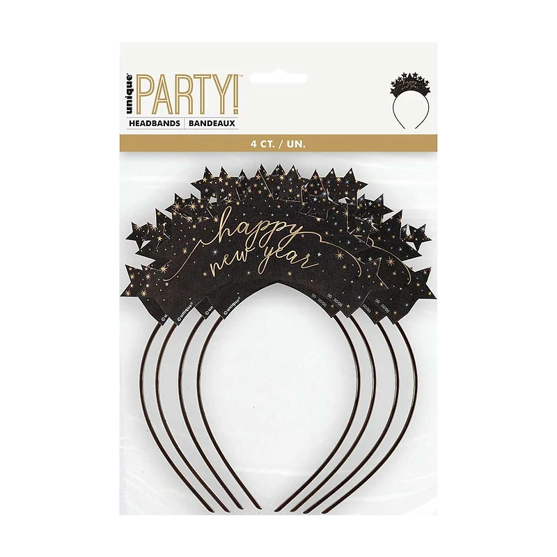 Disco New Year Party Headbands, 4ct
