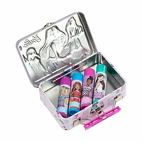 Barbie Princess Plant Based Lip Balm with Tin Case, 4 ct