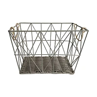 Metal Frame Wire Basket, Square, Medium