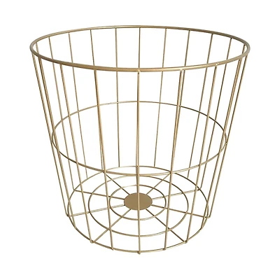 Metal Frame Wire Basket, Round, Medium