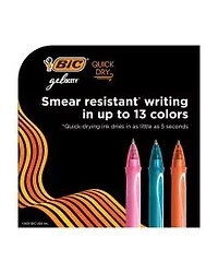 BIC Gel-ocity Quick Dry Gel Pen, Medium, Black