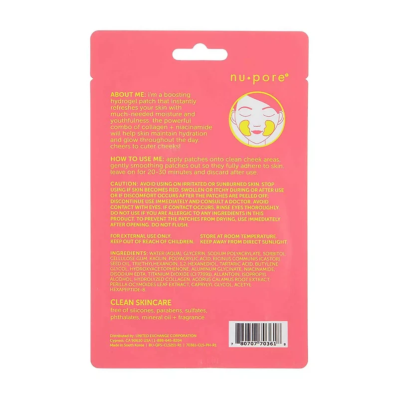 Nu-Pore K-Beauty So Cheeky Boosting Hydrogel Cheek Patches, 2 Count