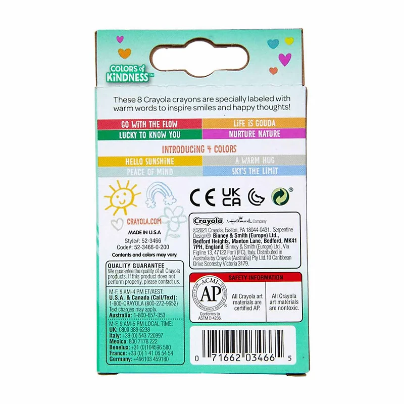 Crayola Colors of Kindness Crayons, 8 ct