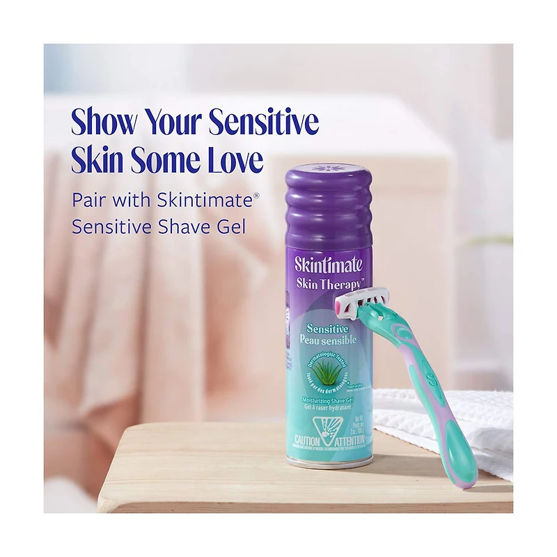 Skintimate Sensitive Quattro 4 Blade Razor, 4 ct