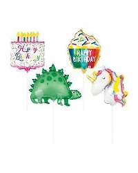 Foil Stick Balloons, 9 in, Assorted