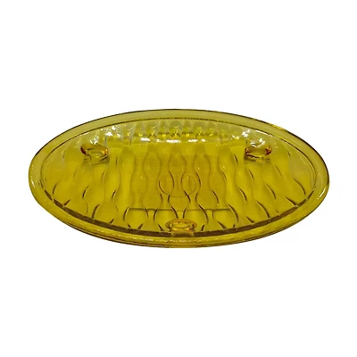 Embossed Bee Hives Glass Soap Dish, Yellow