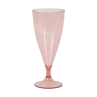Rose Gold Plastic Champagne Flutes in Plastic Wine Bottle, 5 Pieces