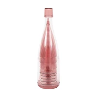 Rose Gold Plastic Champagne Flutes in Plastic Wine Bottle, 5 Pieces