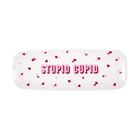 'Stupid Cupid' Plastic Serving Tray, Red & Pink