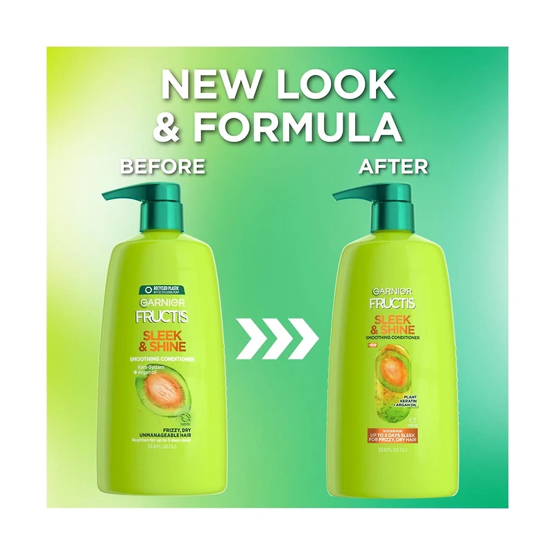 Garnier Fructis Sleek & Shine Smoothing Conditioner for Frizzy Dry Hair, 33.8 fl oz