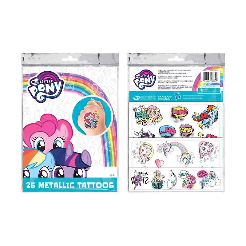 Kids Removable Metallic Tattoos, 25 pc