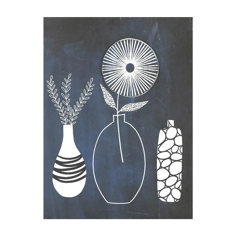 Blue Floral Art, 6 in x 8 in