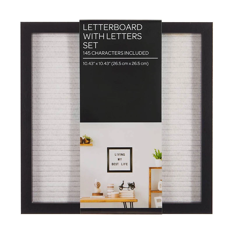 Letter Board, Black, 10 in x 10 in