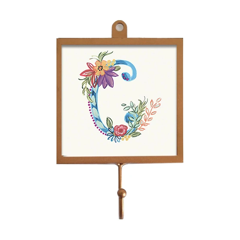 Floral Monogram Wall Hook