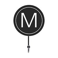 Black and White Monogram Wall Hook