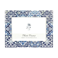 Picture Frame, Lacquered Blue Tile, 5 in x 7 in