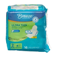 Breeze Ultra Thin Pads, Size 2 Long Super 16ct