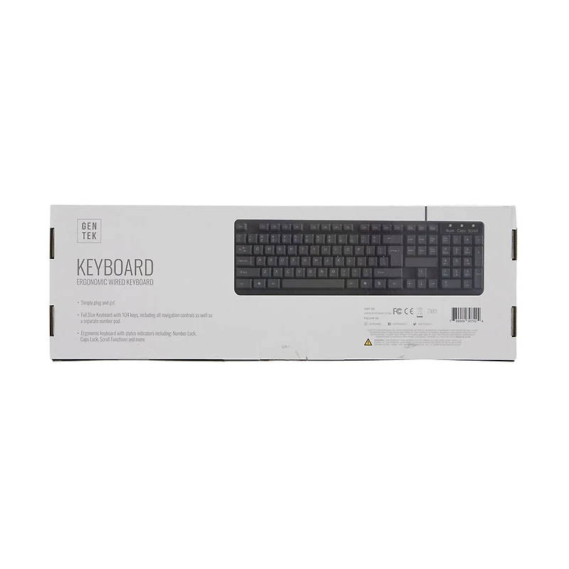 GENTEK Wired Keyboard, Black