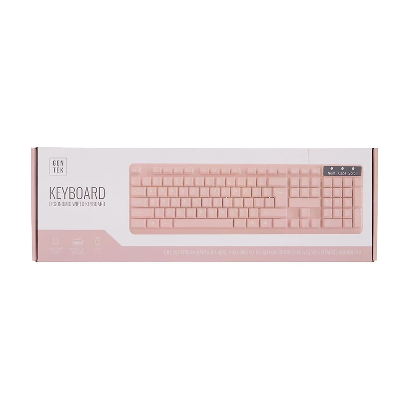 GENTEK Wired Keyboard, Assorted
