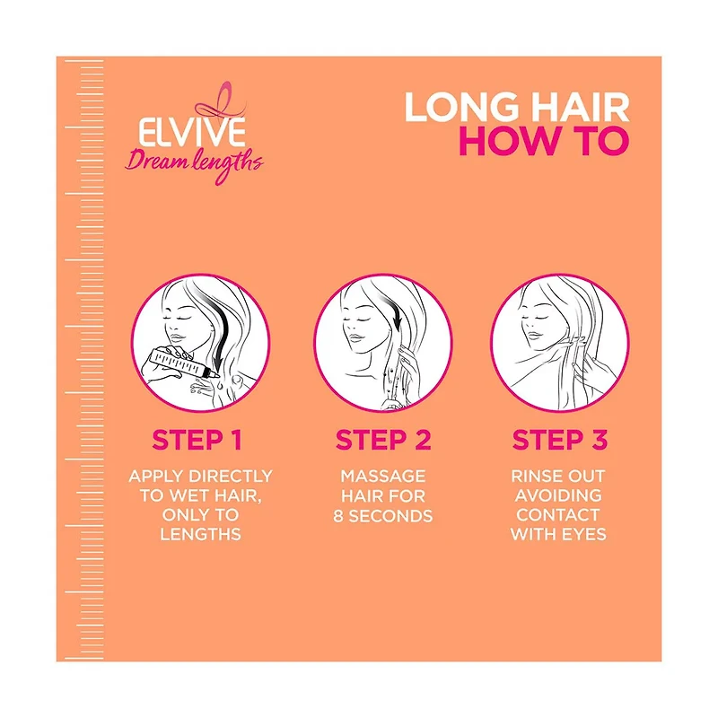 L'Oreal Paris Elvive Dream Lengths Restoring Shampoo for Long, Damaged Hair, 12.6 fl oz